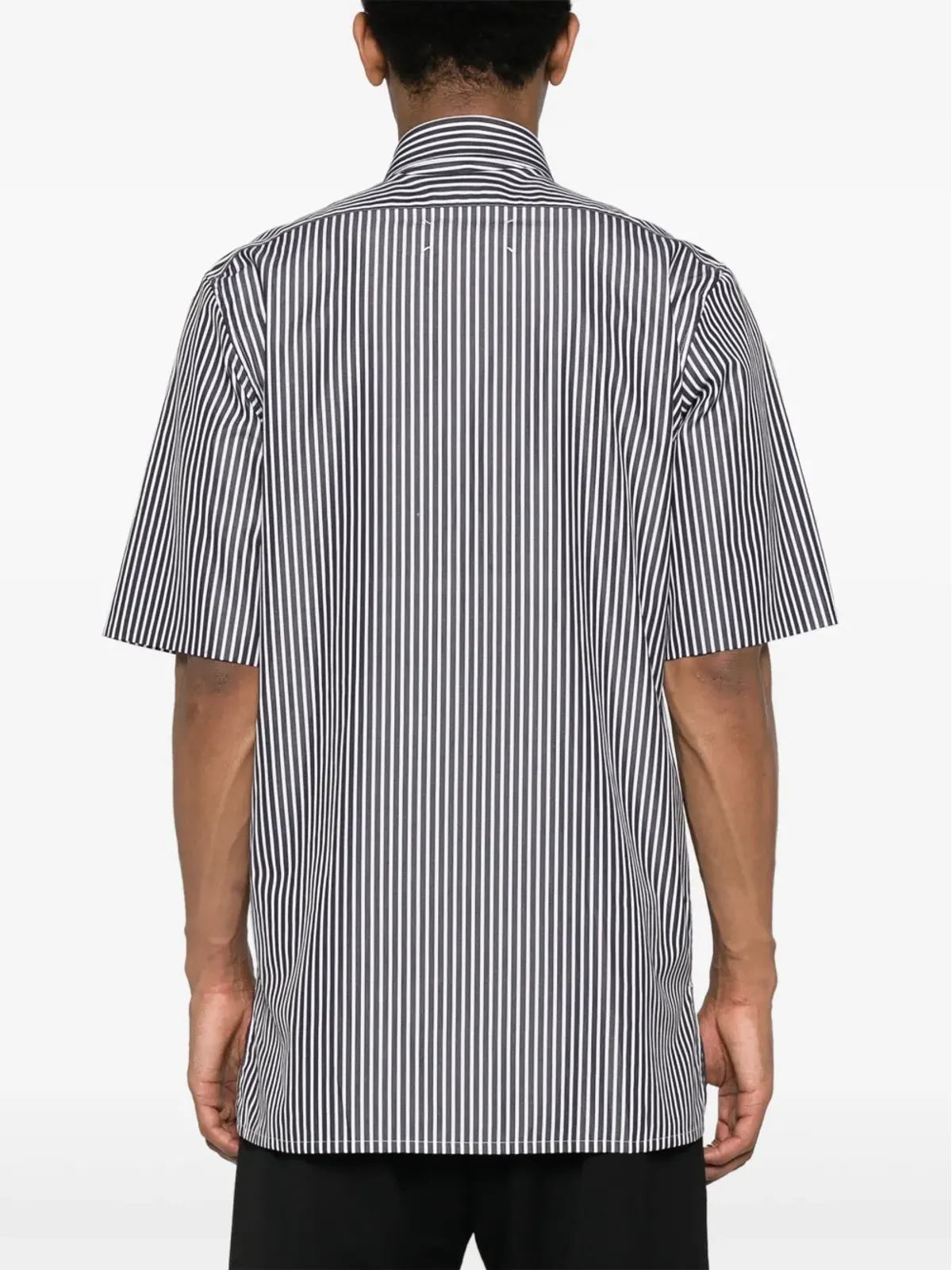 Maison Margiela 刺繍ロゴ入りストライプシャツ - ホワイト - 画像4