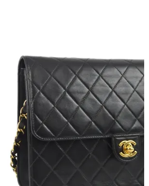 CHANEL ビンテージ 2000年頃 中型 ハーフフラップ ショルダーバッグ ブラック - サムネイル3