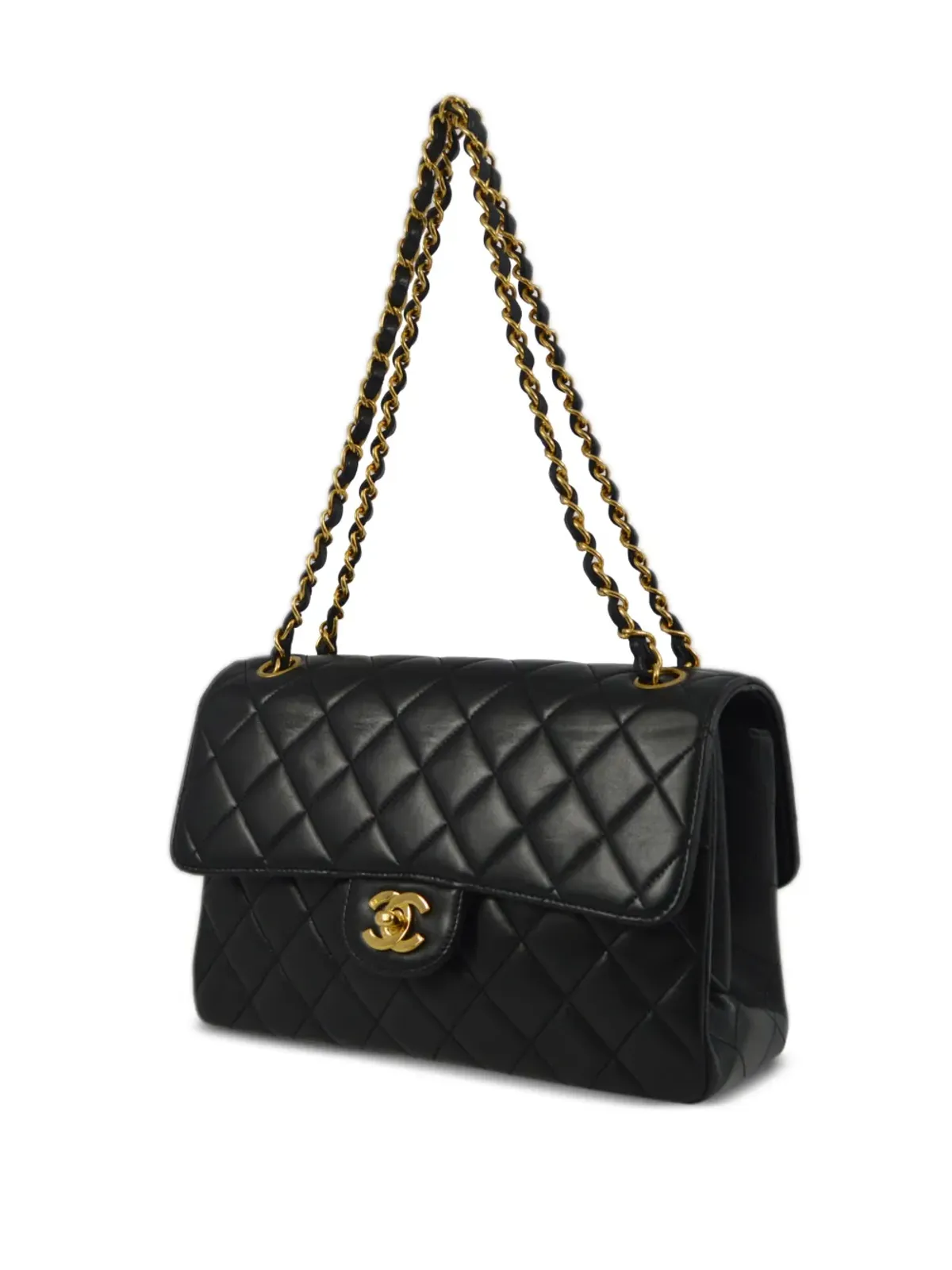 CHANEL ビンテージ 1995年 ダブルサイド クラシックフラップ ショルダーバッグ - ブラック - 画像2