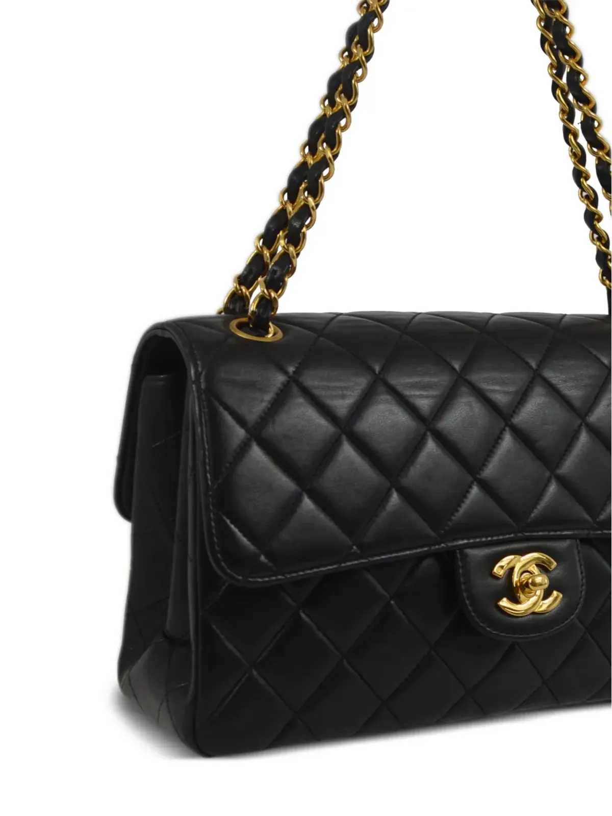 CHANEL ビンテージ 1995年 ダブルサイド クラシックフラップ ショルダーバッグ - ブラック - 画像3