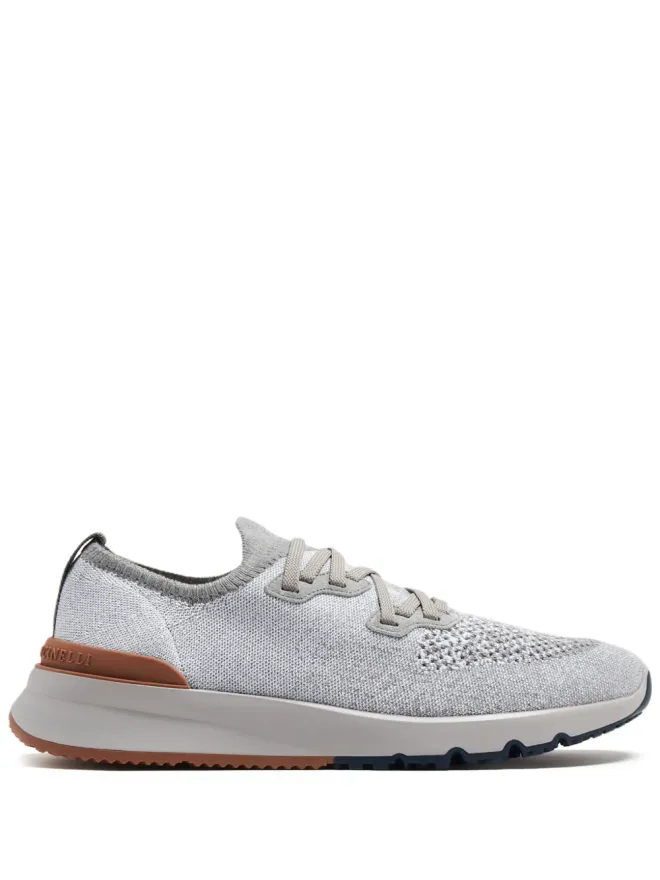 Brunello Cucinelli Brunello Cucinelli メランジ風ニットスニーカー グレーの商品画像