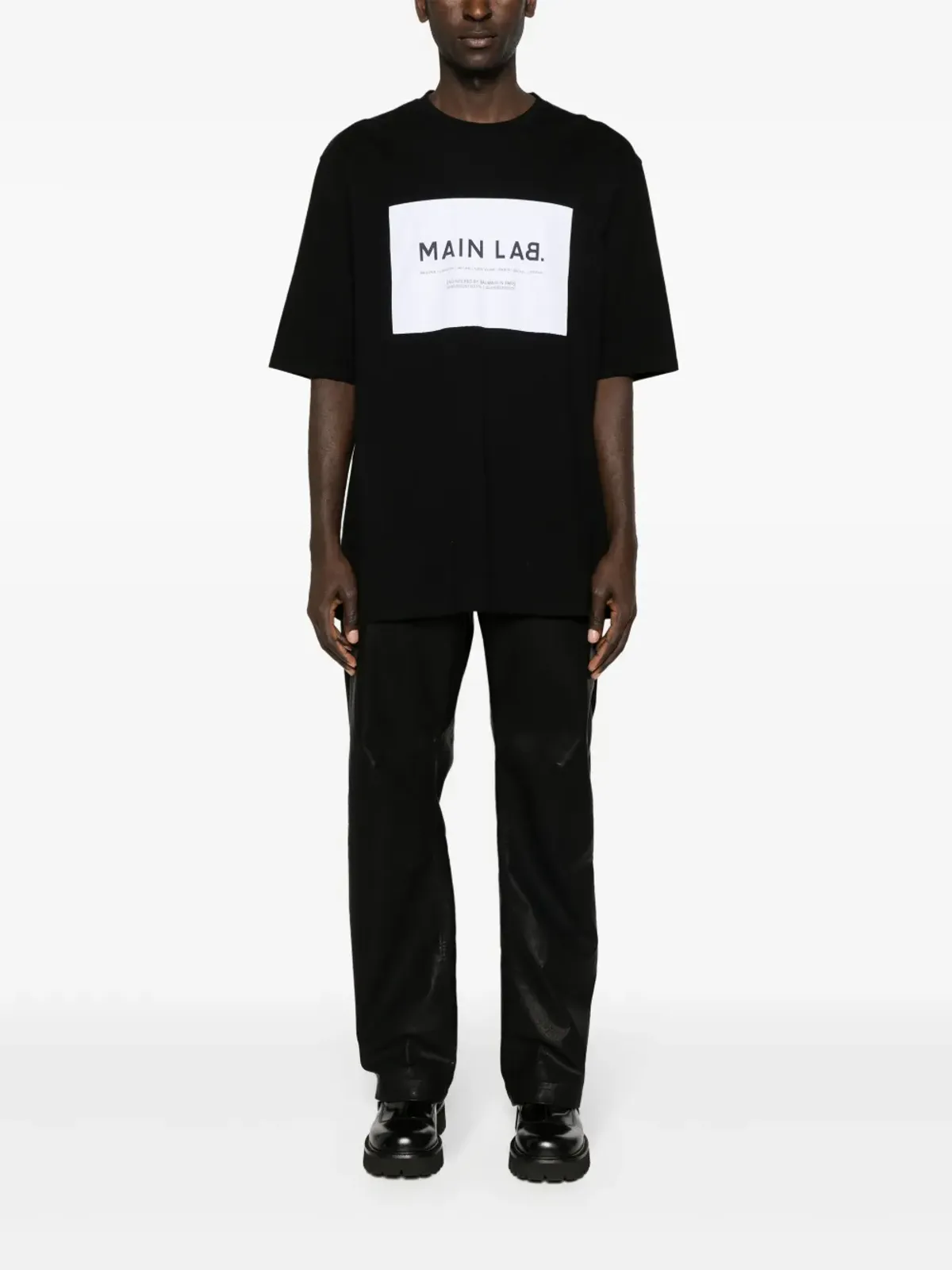 Balmain スローガンパッチ コットン Tシャツ - ブラック - 画像2