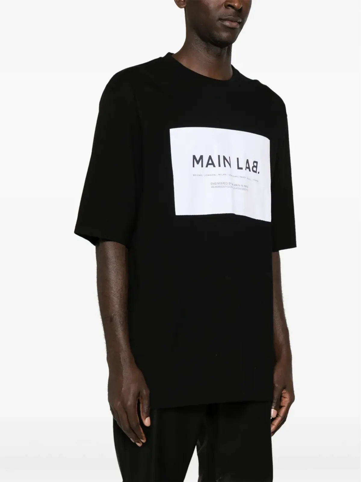 Balmain スローガンパッチ コットン Tシャツ - ブラック - 画像3