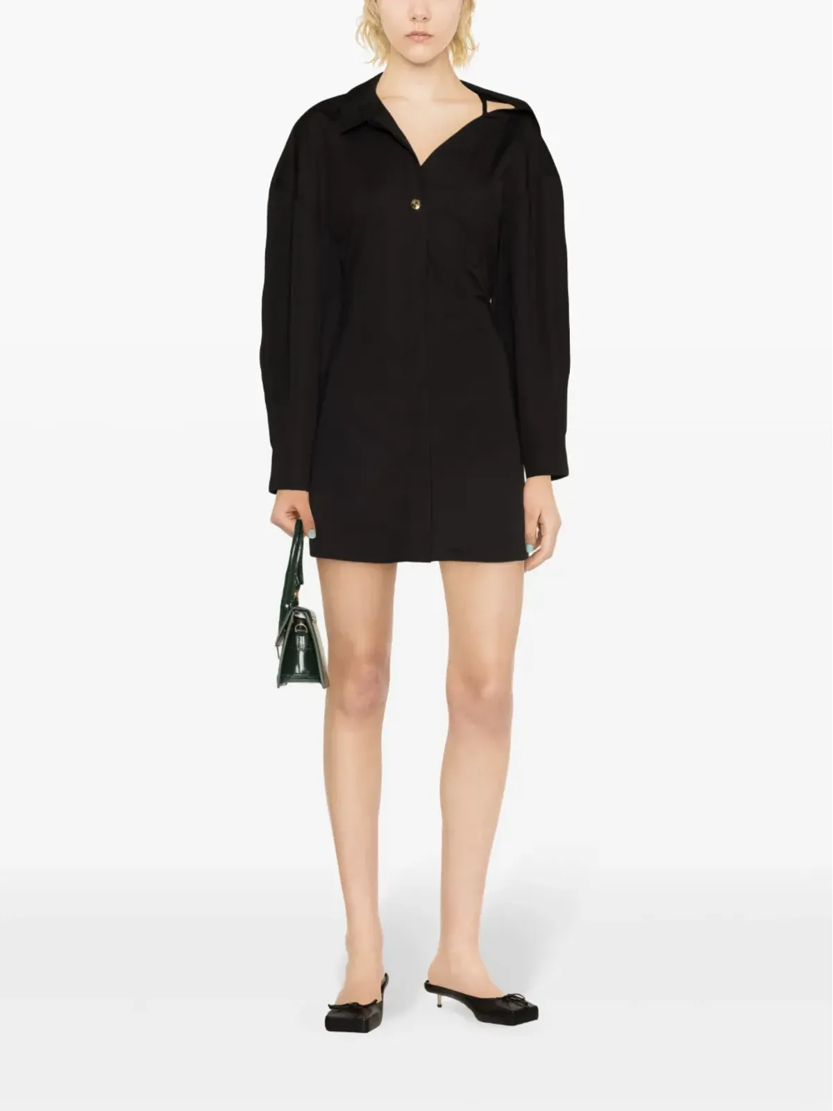 Jacquemus アシンメトリックネック・シャツミニドレス - 画像2