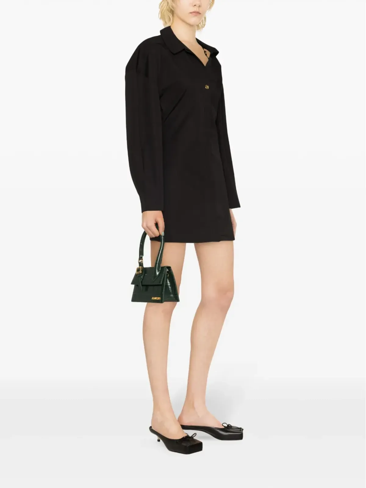 Jacquemus アシンメトリックネック・シャツミニドレス - 画像3