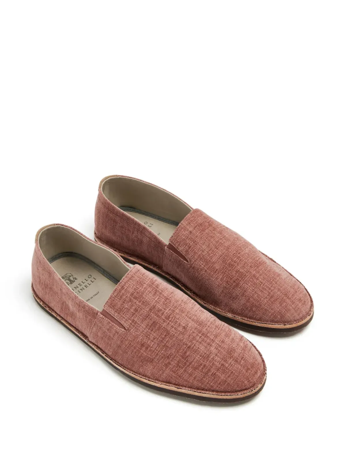Brunello Cucinelli ラウンドトゥ キャンバス ローファー - レッド - 画像2