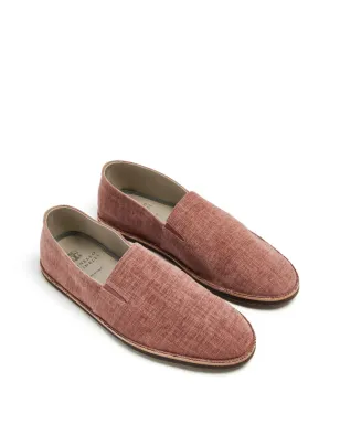 Brunello Cucinelli ラウンドトゥ キャンバス ローファー - レッド - サムネイル2