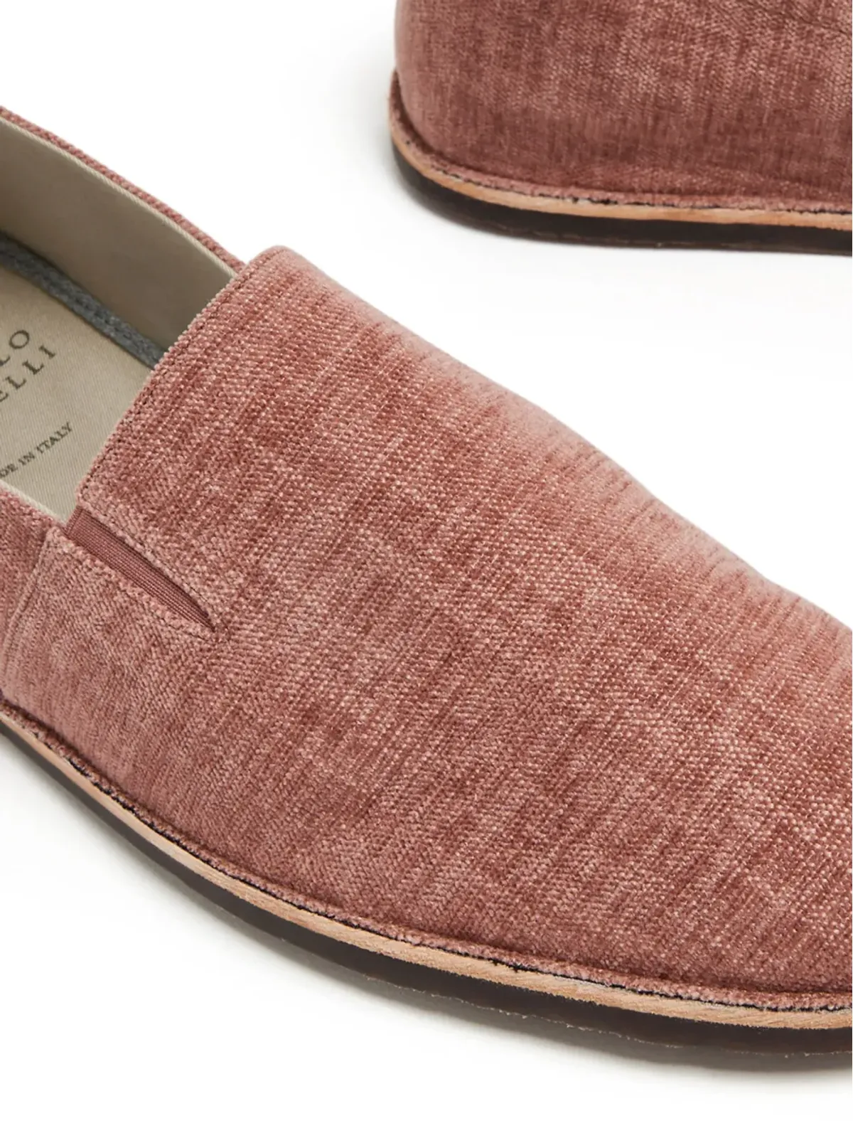 Brunello Cucinelli ラウンドトゥ キャンバス ローファー - レッド - 画像4