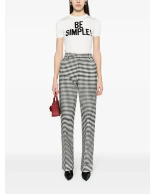 Moschino スローガン入りインターシアニット コットンセーター - ホワイト - サムネイル2