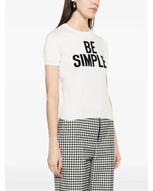 Moschino スローガン入りインターシアニット コットンセーター - ホワイト - サムネイル3