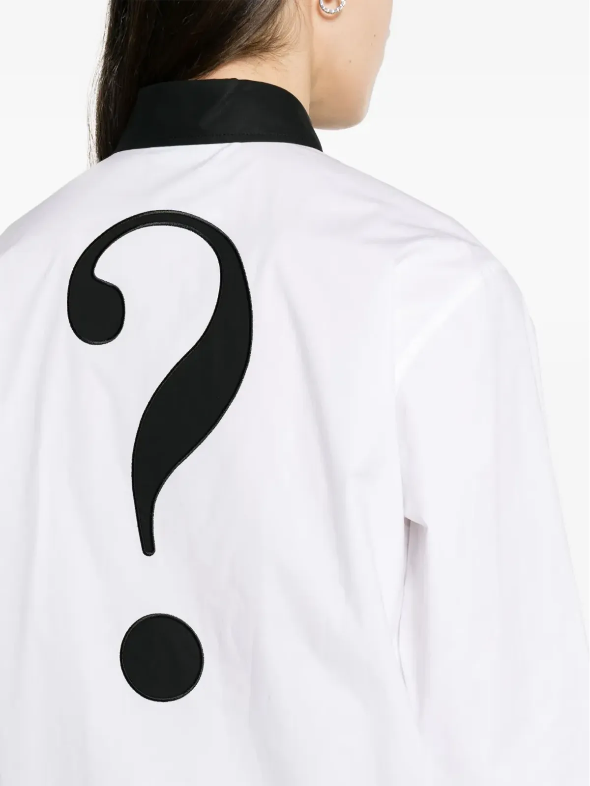 Moschino クエスチョンマーク柄コットンシャツ - ホワイト - 画像5