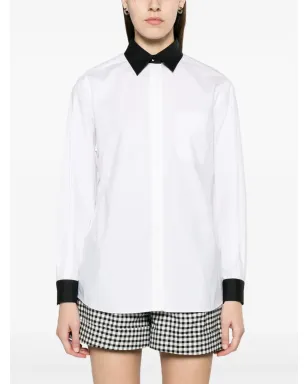 Moschino クエスチョンマーク柄コットンシャツ - ホワイト - サムネイル3
