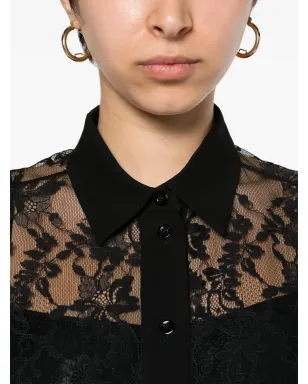 Moschino フローラルレース ボタンアップシャツ - ブラック - サムネイル5