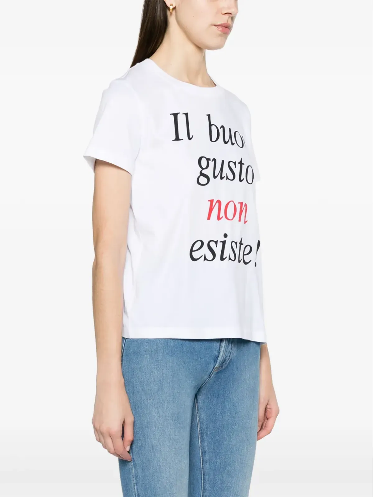 Moschino スローガンプリント オーガニックコットン Tシャツ - ホワイト - 画像3