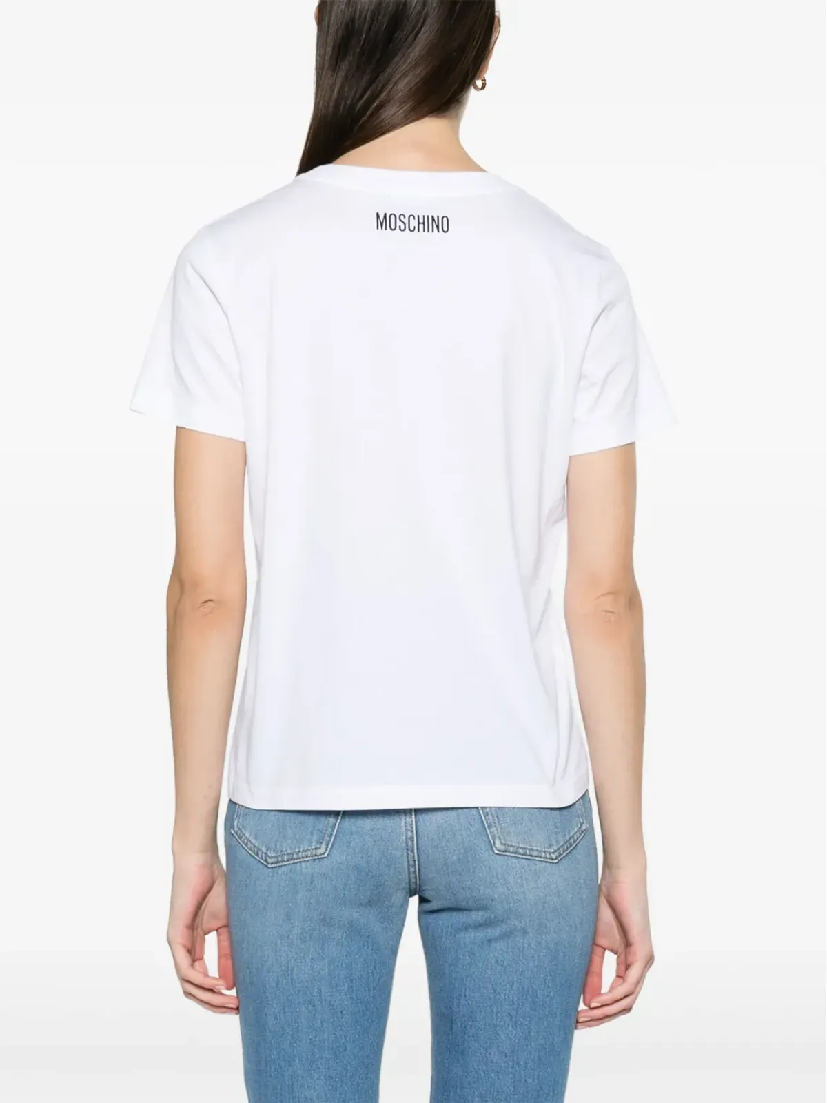 Moschino スローガンプリント オーガニックコットン Tシャツ - ホワイト - 画像4