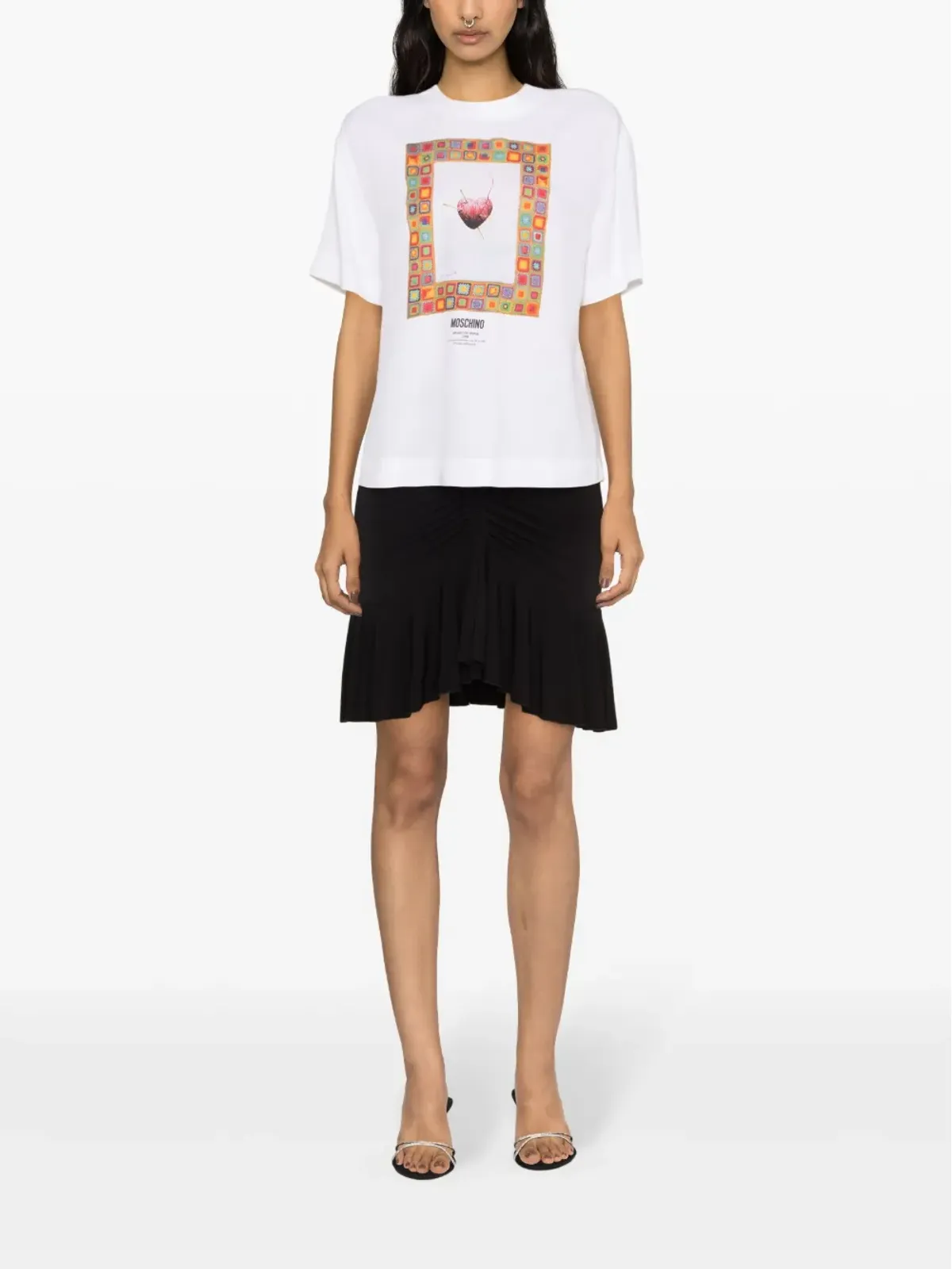 Moschino グラフィックプリント クレープ ブラウス - ホワイト - 画像2