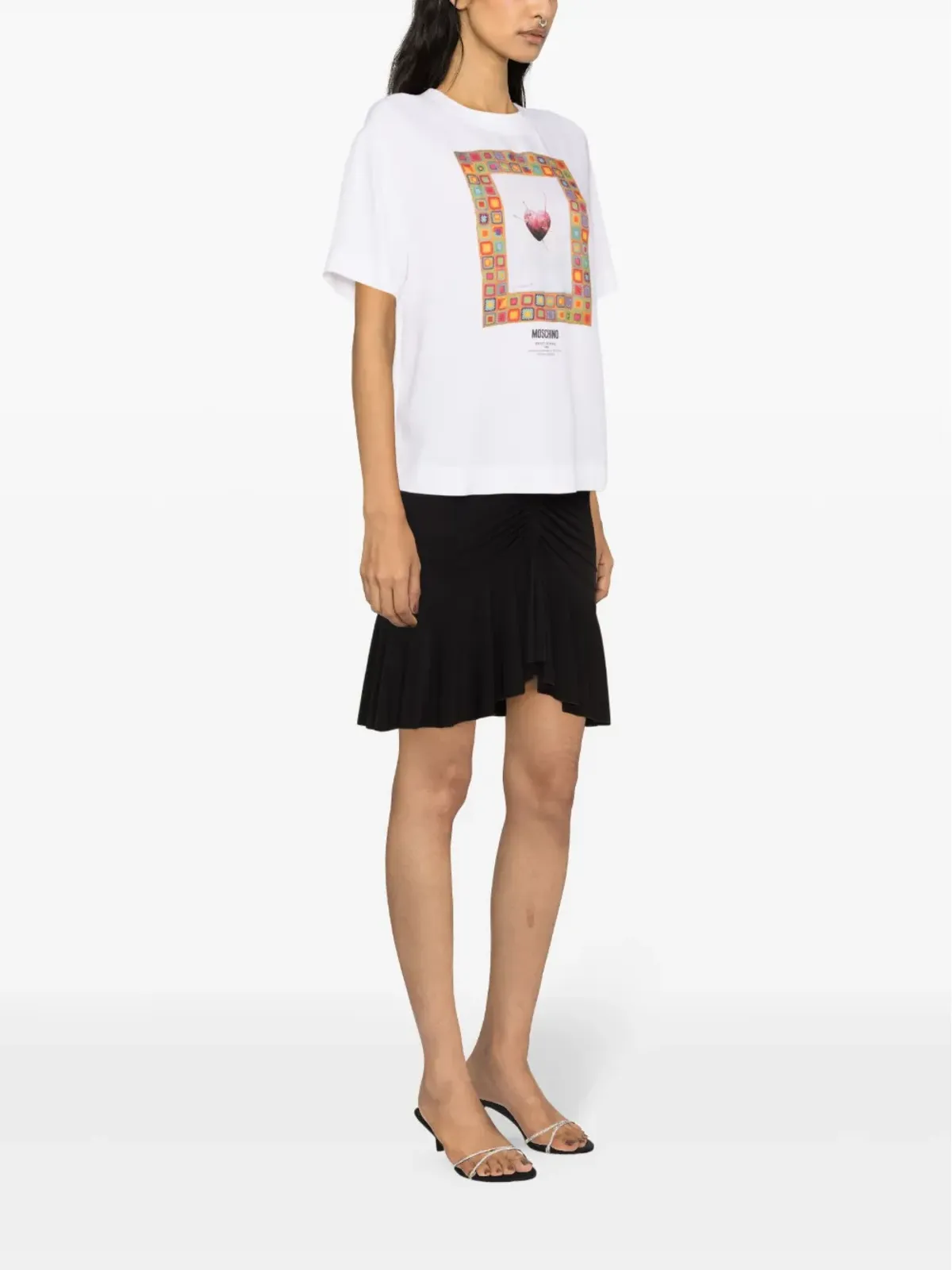 Moschino グラフィックプリント クレープ ブラウス - ホワイト - 画像3