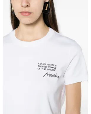 Moschino ロゴプリント オーガニックコットン Tシャツ - ホワイト - サムネイル5