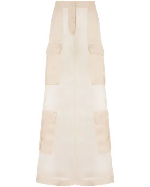 Moschino シルク ワイドレッグパンツ - ニュートラルカラー - サムネイル1