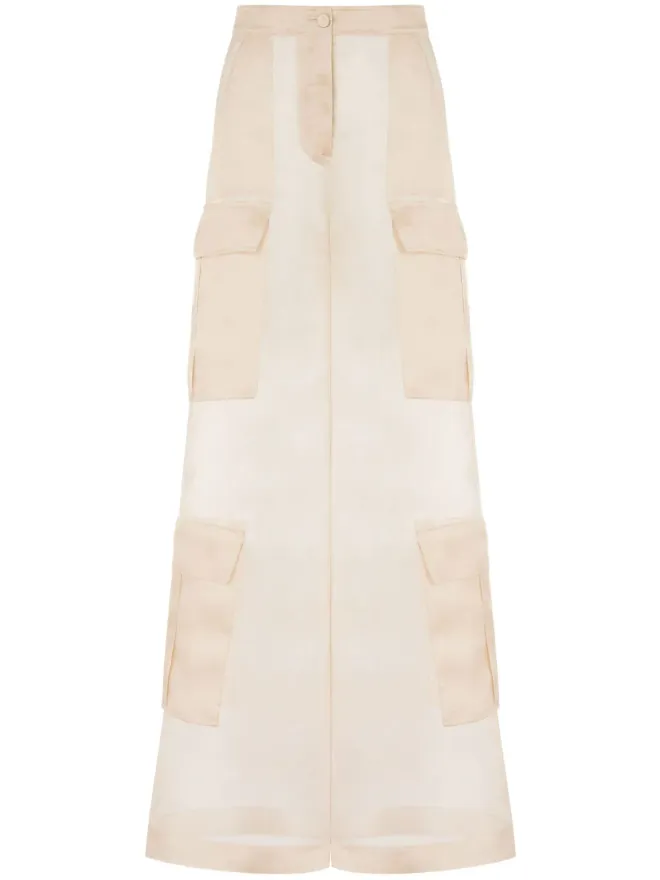 Moschino Moschino シルク ワイドレッグパンツ - ニュートラルカラーの商品画像