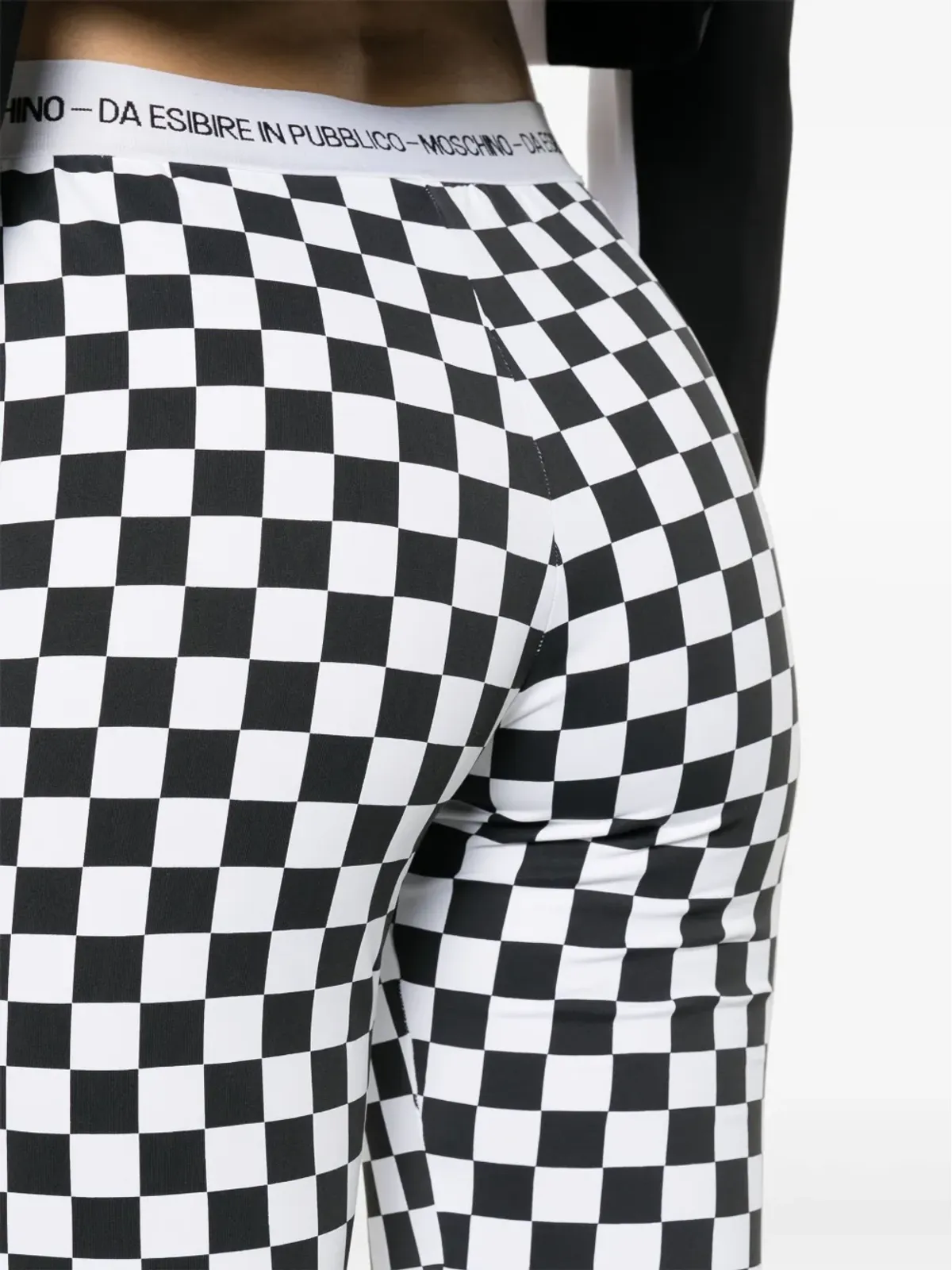 Moschino チェッカーボード柄フレアパンツ - ホワイト - 画像5