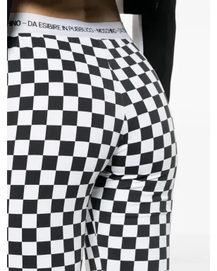 Moschino チェッカーボード柄フレアパンツ - ホワイト - サムネイル5