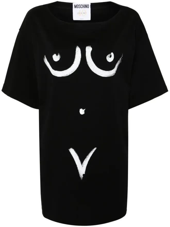 Moschino Moschino モチーフプリント コットン Tシャツ ブラックの商品画像