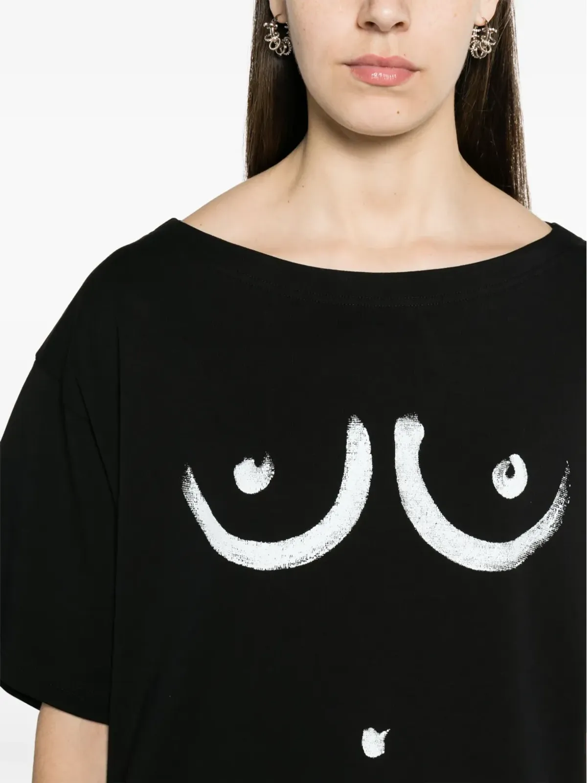 Moschino モチーフプリント コットン Tシャツ ブラック - 画像5