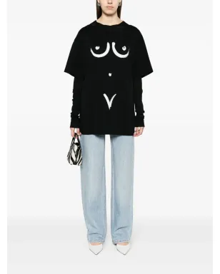 Moschino モチーフプリント コットン Tシャツ ブラック - サムネイル2