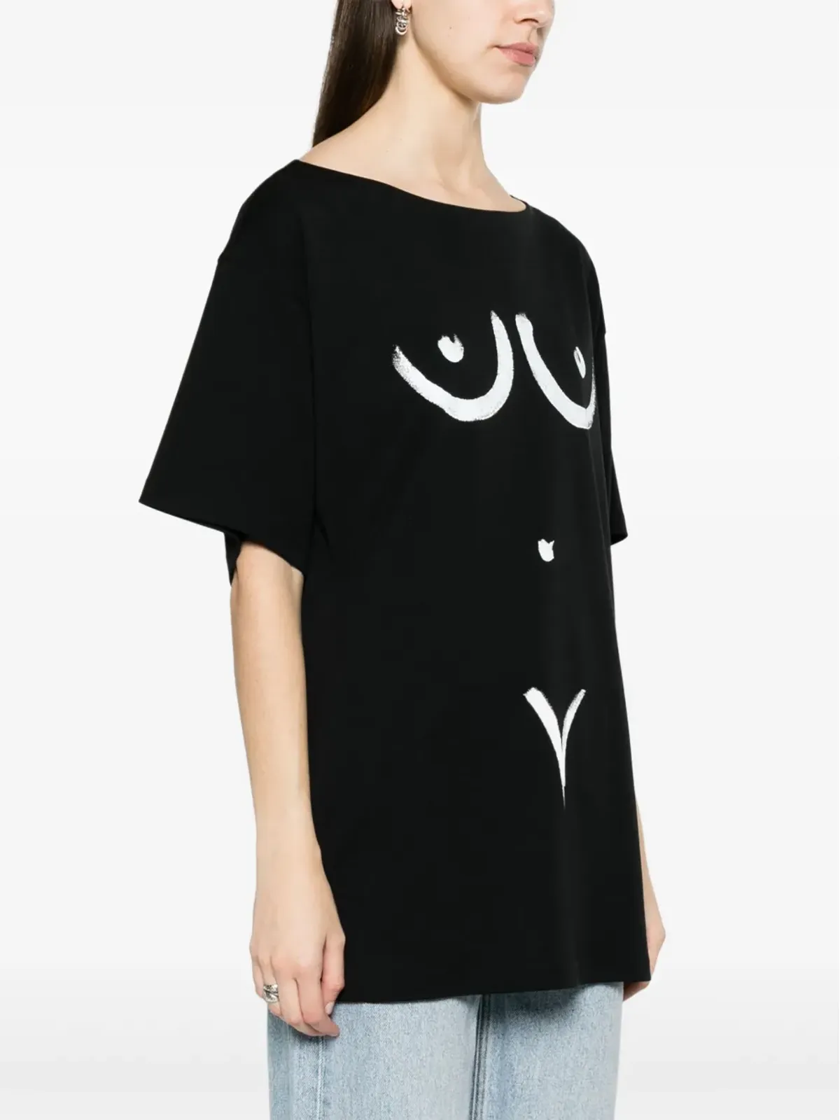 Moschino モチーフプリント コットン Tシャツ ブラック - 画像3