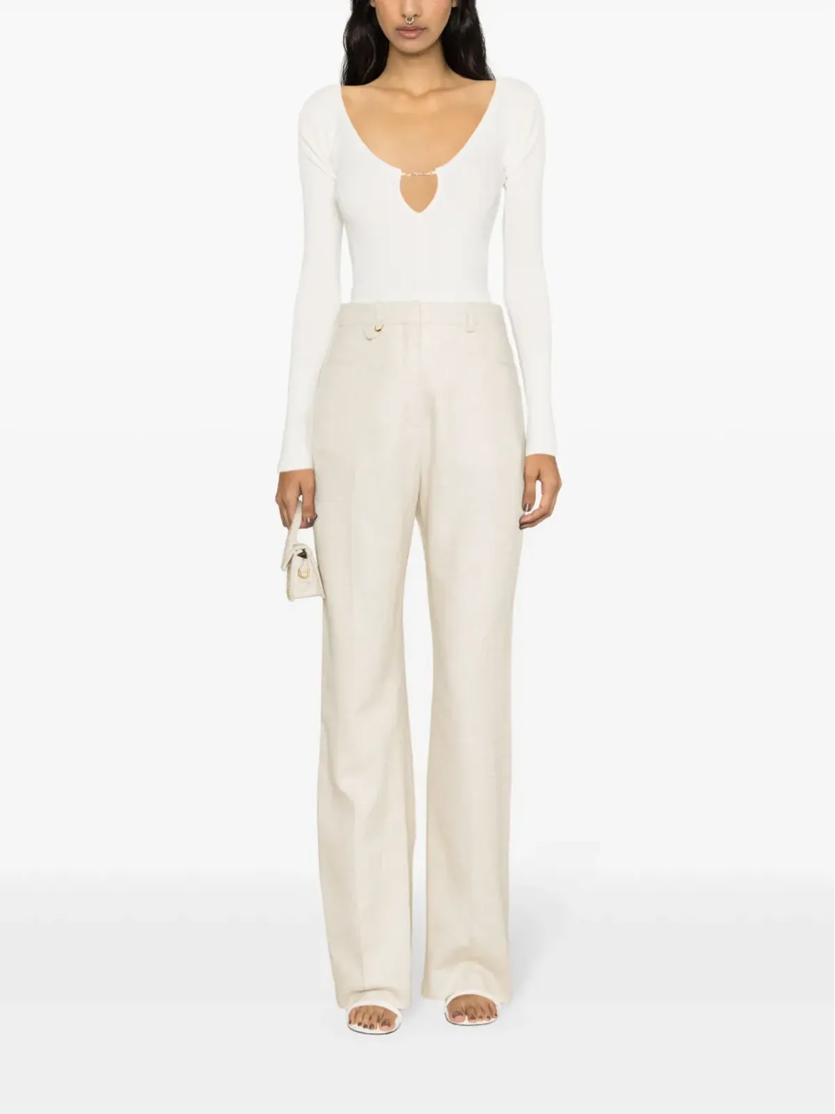 Jacquemus Le Haut Pralu リブ編みトップ - ホワイト - 画像2
