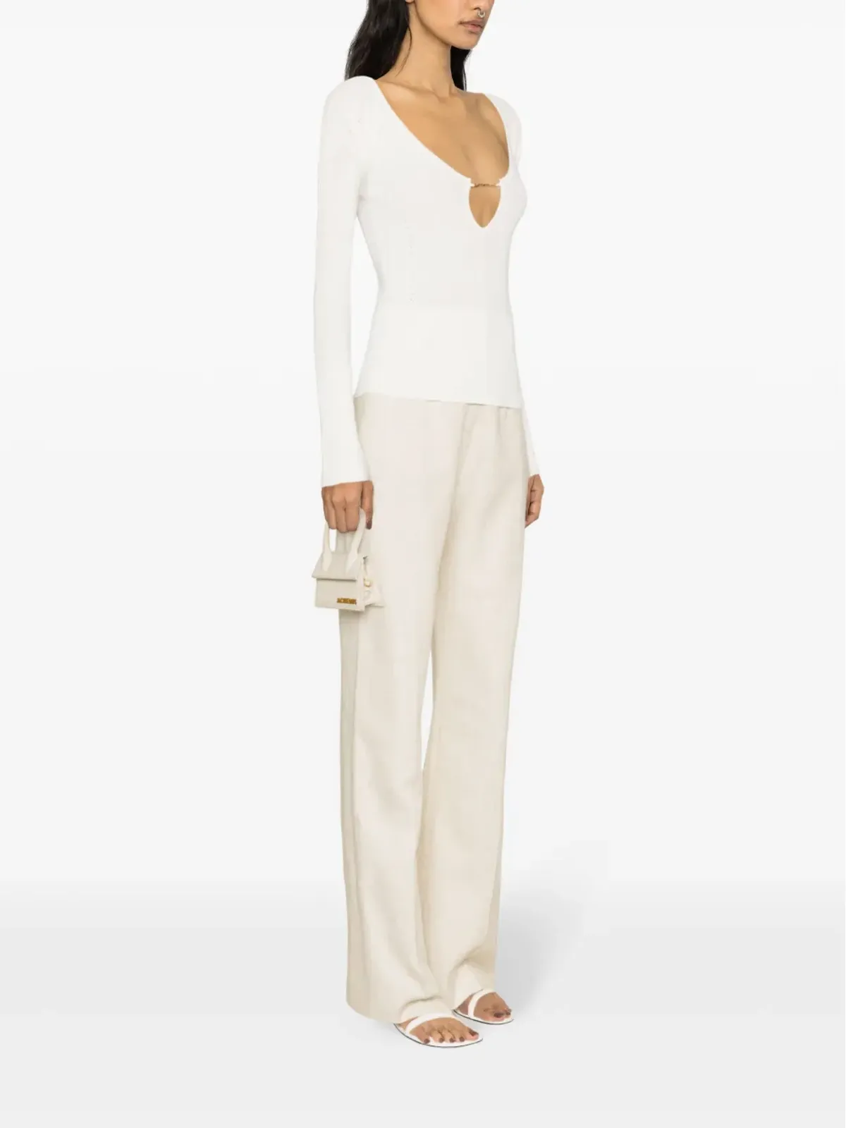 Jacquemus Le Haut Pralu リブ編みトップ - ホワイト - 画像3