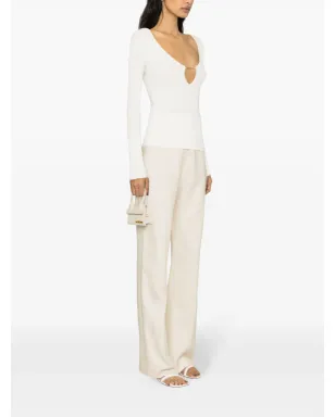 Jacquemus Le Haut Pralu リブ編みトップ - ホワイト - サムネイル3