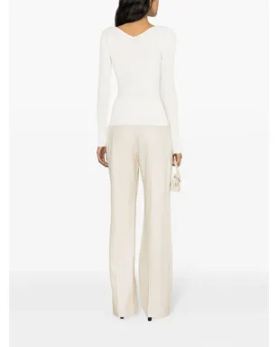 Jacquemus Le Haut Pralu リブ編みトップ - ホワイト - サムネイル4