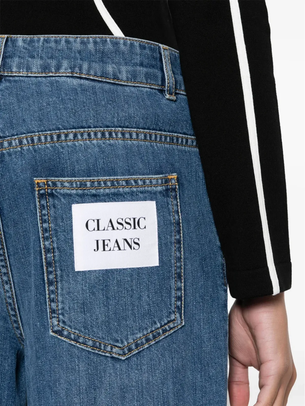Moschino ミッドライズストレートジーンズ ブルー - 画像5