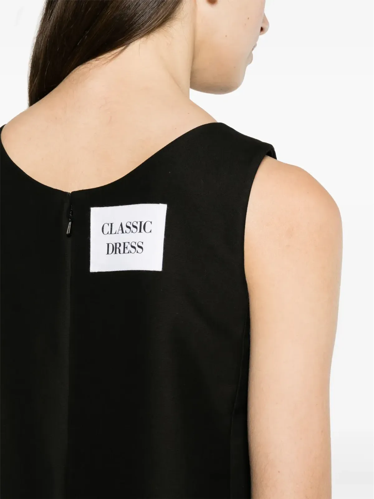 Moschino ノースリーブ コットン シフト ミニドレス - ブラック - 画像5
