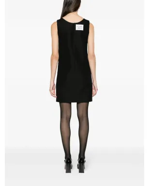 Moschino ノースリーブ コットン シフト ミニドレス - ブラック - サムネイル4