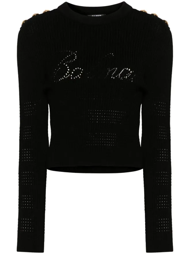 BALMAIN Balmain 6-Buttons ribbed jumper - Blackの商品画像