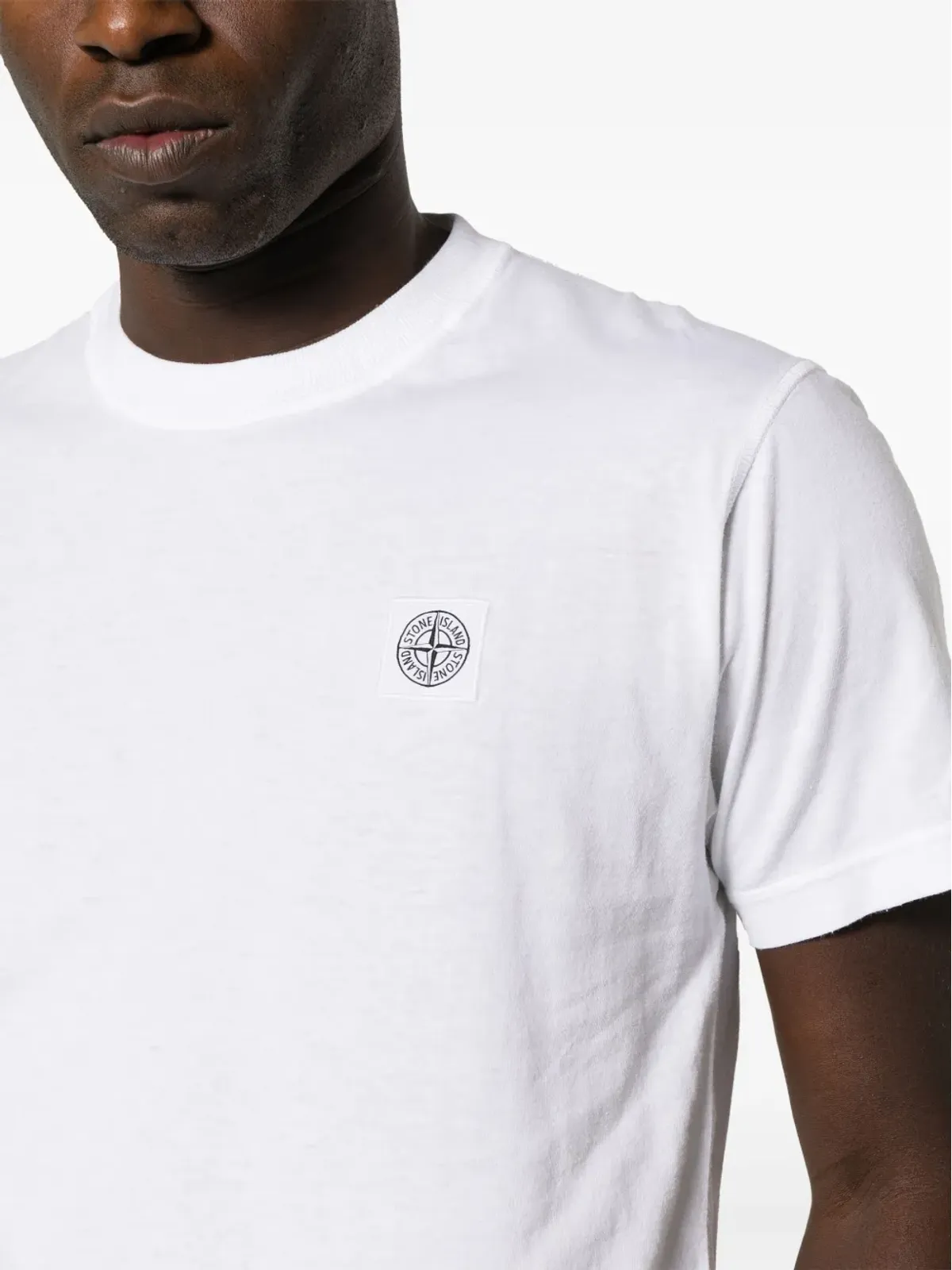 Stone Island コンパス刺繍コットンTシャツ - ホワイト - 画像5