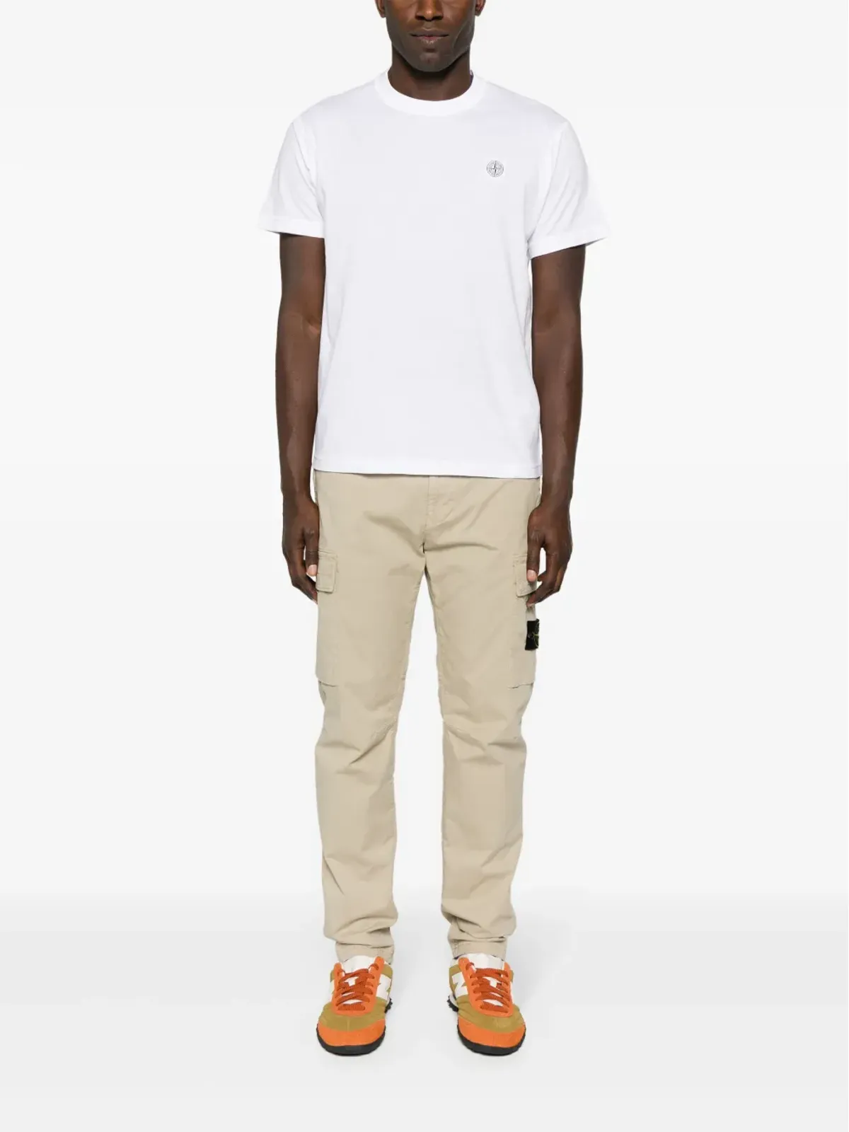 Stone Island コンパス刺繍コットンTシャツ - ホワイト - 画像2