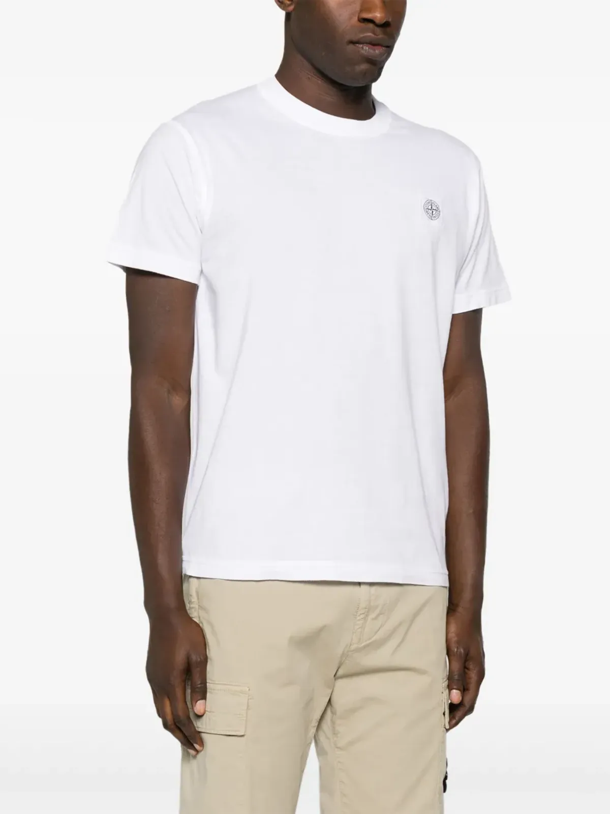 Stone Island コンパス刺繍コットンTシャツ - ホワイト - 画像3