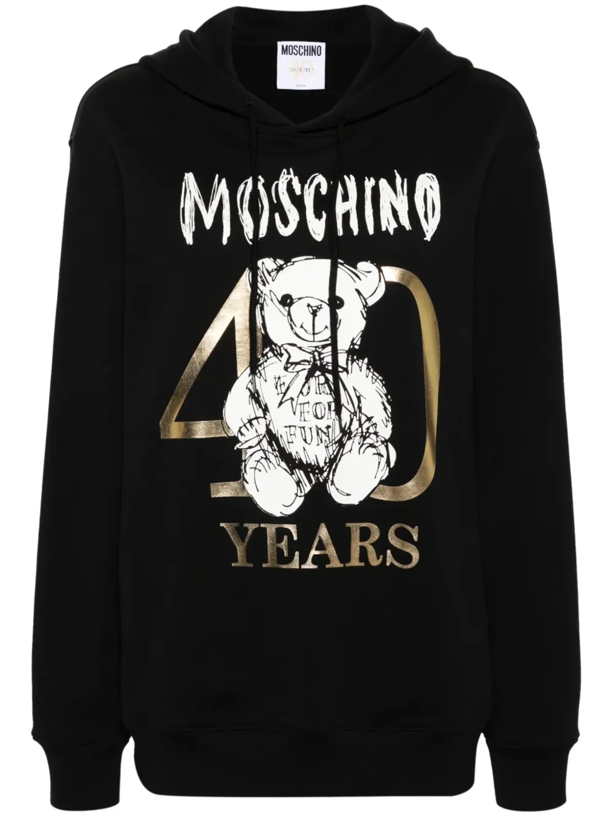 Moschino テディベア柄 コットンフーディ - ブラック - 画像1