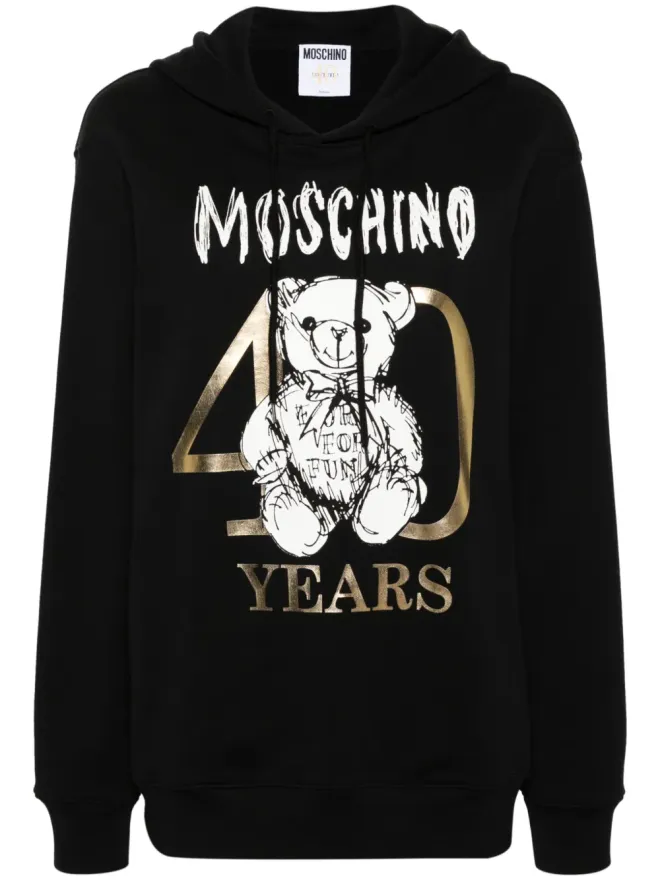 Moschino Moschino テディベア柄 コットンフーディ - ブラックの商品画像