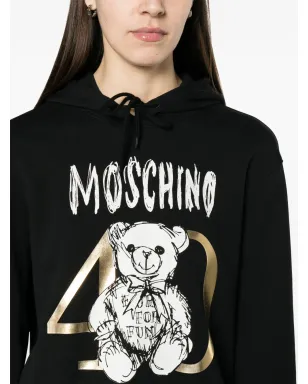 Moschino テディベア柄 コットンフーディ - ブラック - サムネイル5