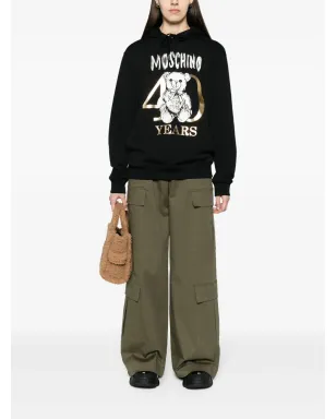 Moschino テディベア柄 コットンフーディ - ブラック - サムネイル2