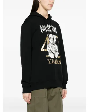 Moschino テディベア柄 コットンフーディ - ブラック - サムネイル3