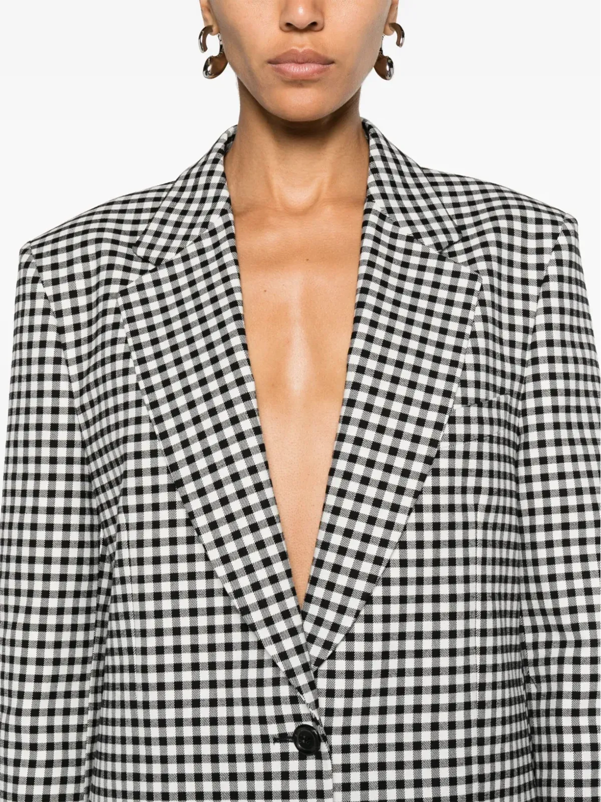 Moschino ギンガムチェック柄 シングルブレスト ブレザー - ブラック - 画像5