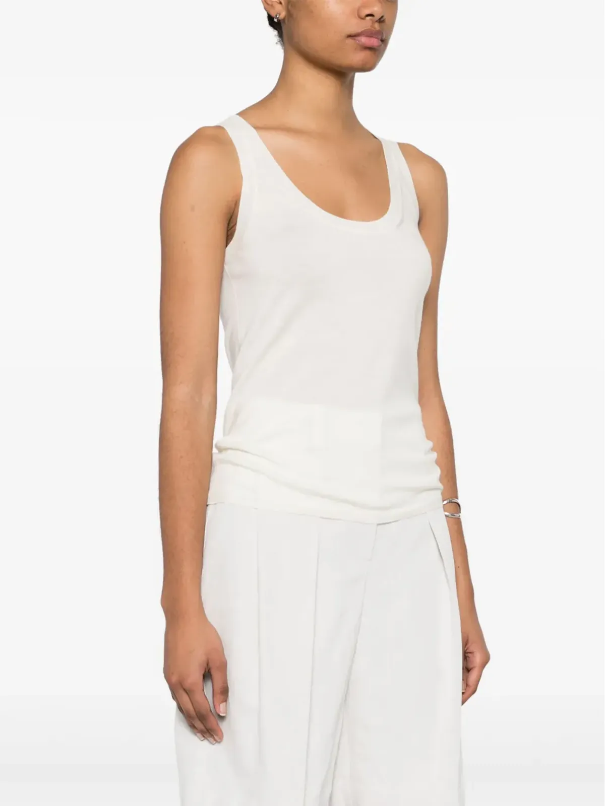 Max Mara スクープネック ニットトップス - ニュートラルカラー - 画像3