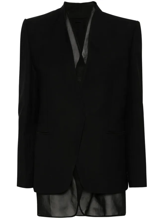 Brunello Cucinelli Brunello Cucinelli レイヤード シングルブレスト ブレザー - ブラックの商品画像