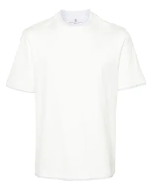 Brunello Cucinelli レイヤードコットンTシャツ - ホワイト - サムネイル1